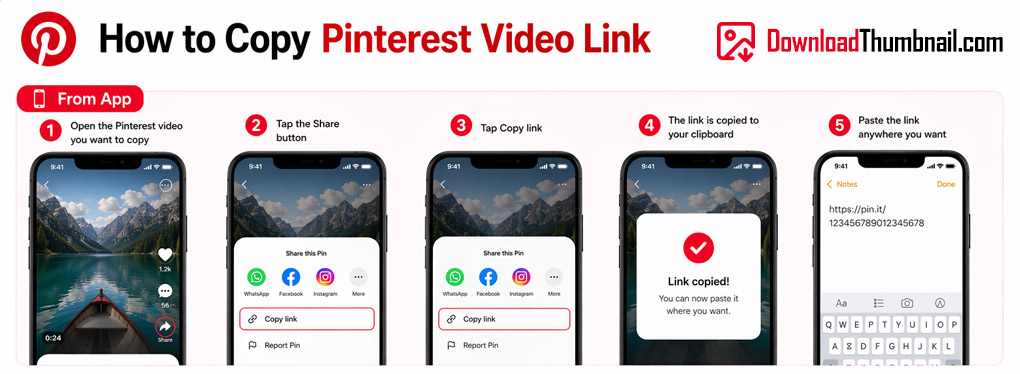 How to copy a Pinterest pin link on mobile